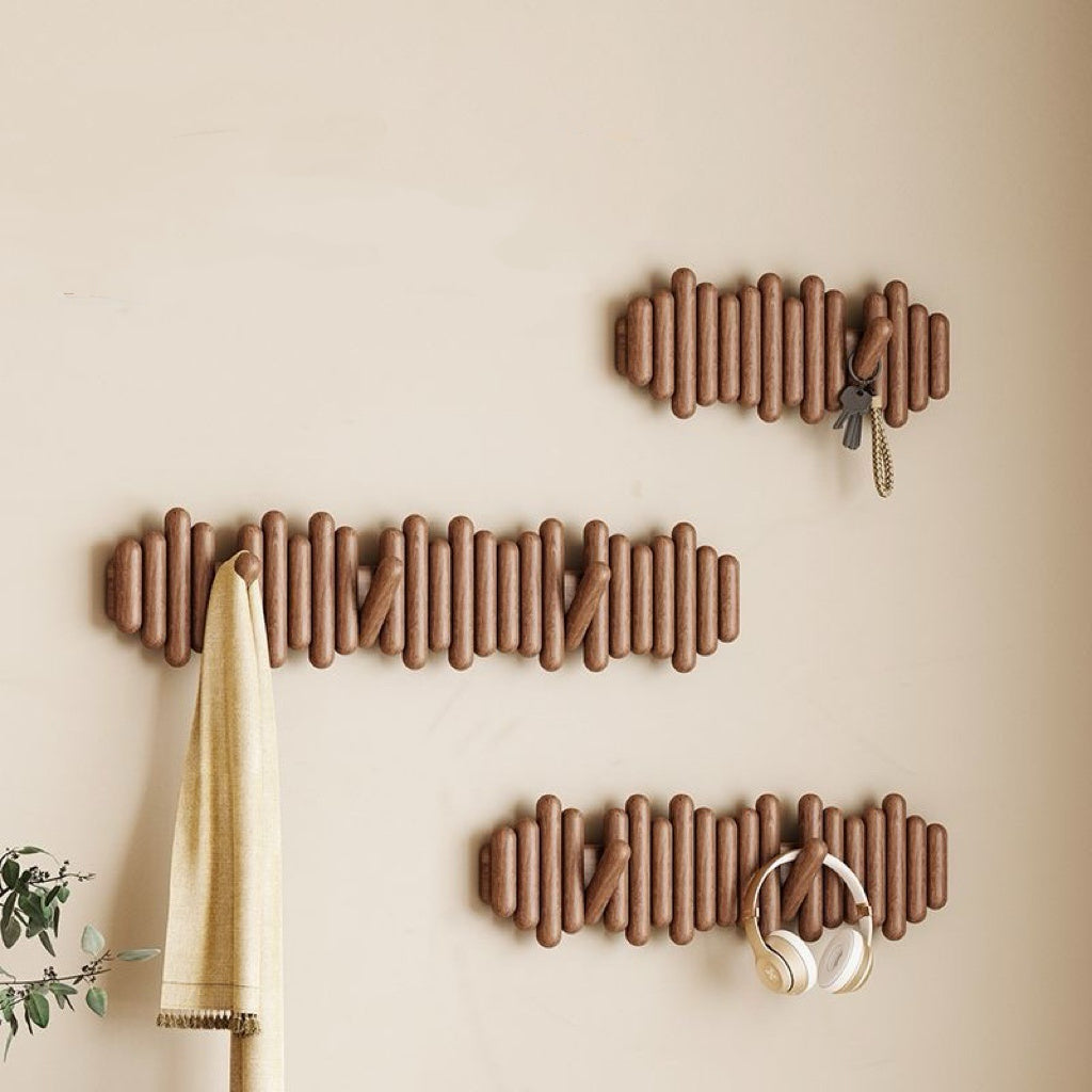 Solid Wood Coat Rack – Wall-Mounted Expandable Hanger