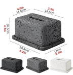 Modern Lava Stone Tissue Box Cover - Unique Volcanic Rock Design for Stylish Home Decor
