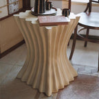 Sculptural Pedestal Side Table – Wavy Accent Table Stool for Modern Interiors