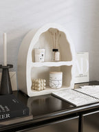 Dome Floating White Wall Mounted Shelves Textured Finished