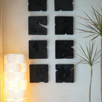 Rustic Charred Black Wood Art Panels – Decorative Wall Hanging for Modern Interiors