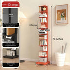 Modern Floating Metal Bookshelf - 5, 6, 8, and 9 Tier Vertical Storage | Space-Saving Metal Bookcase for Home & Office