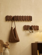 Modern Folding Wooden Wall Hook Rack (3–10 Hooks)