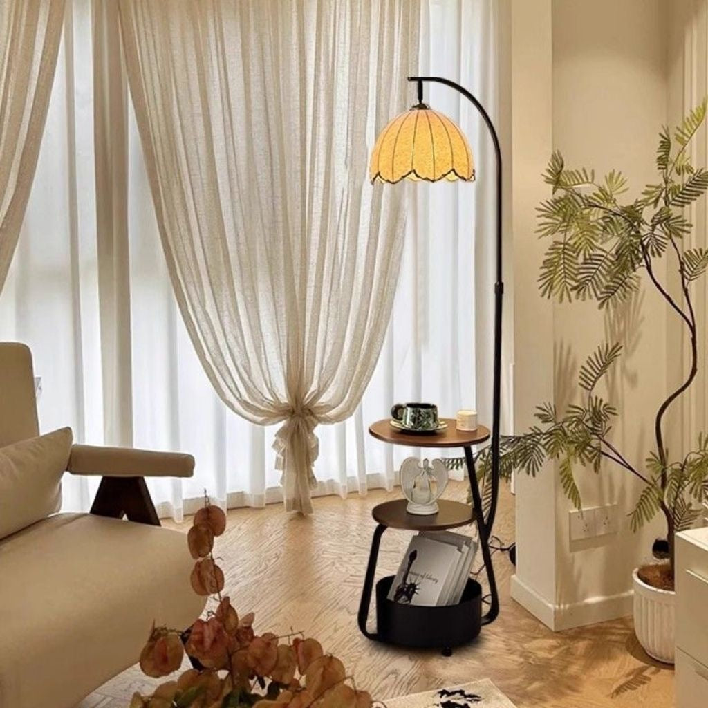 Modern Multi-Functional Floor Lamp with Shelves