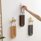 Wall-Mounted Wooden Vase Holder – Modern Minimalist Decor