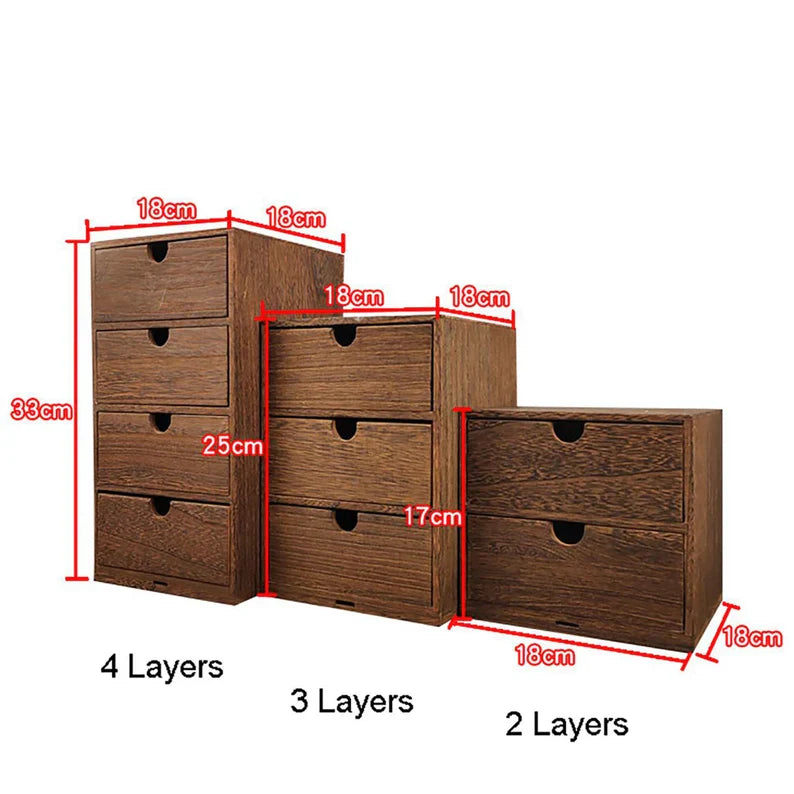 Multi-Layer Wooden Desktop Storage Organizer for Jewelry, Cosmetics, and Essentials