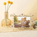 Floral Wedding Metal Picture Frame – Elegant 4x6 & 5x7 Sizes