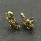 Mini Brass Duck Figurines – Pair of Collectible Desk Ornaments