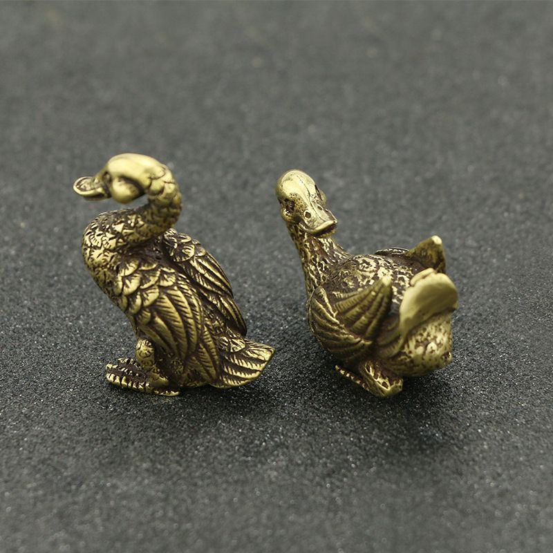 Mini Brass Duck Figurines – Pair of Collectible Desk Ornaments