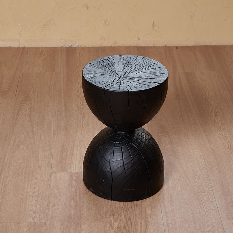 Sculptural Charred Wood Coffee Tables & Stools – Sustainable Café Decor