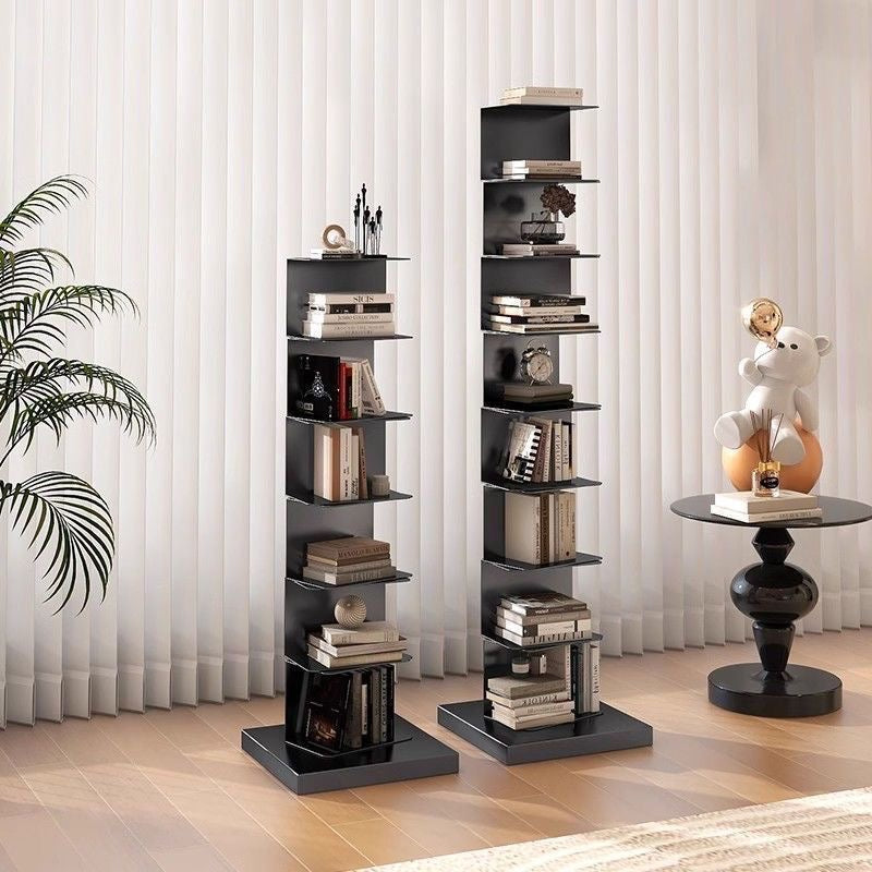 Floating Bookshelf - Vertical Storage | Space-Saving Metal Bookcase for Home & Office