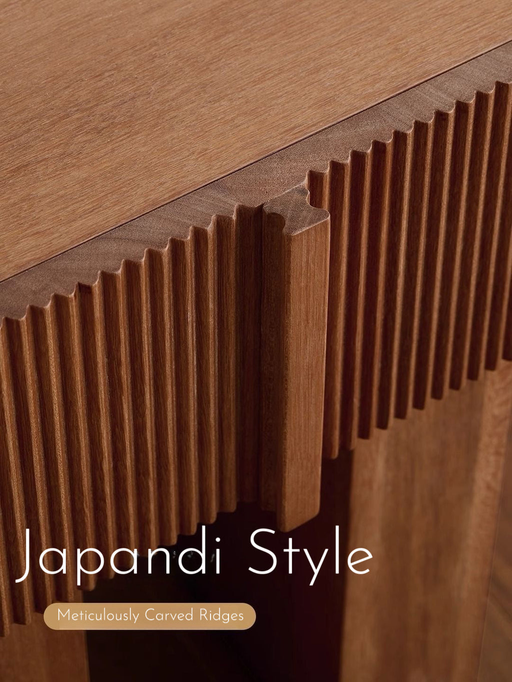 Solid Wood Nightstand with Fluted Drawer Fronts