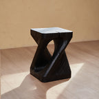 Sculptural Charred Wood Coffee Tables & Stools – Sustainable Café Decor