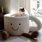 Cozy Cat Cup Bed – Cute Coffee Mug Cat House with Plush Comfort