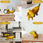 Banana Dog Resin Statue – Whimsical Dachshund Fruit Sculpture for Home, Garden, or Office Decor