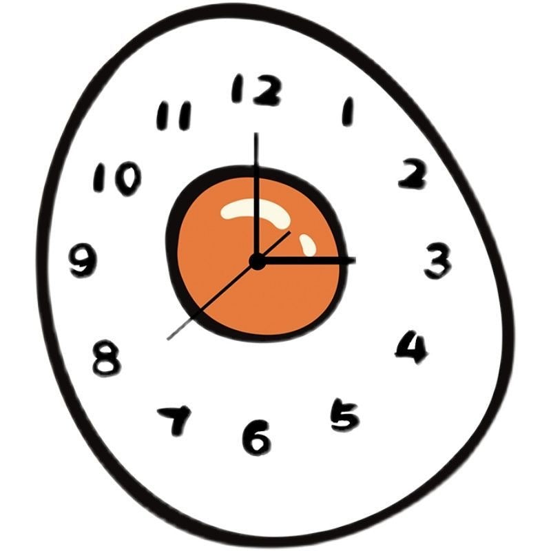 Whimsical Fried Egg Wall Clock – Playful Kitchen & Kids Room Decor