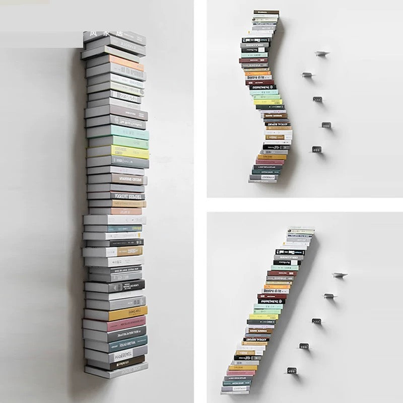 Minimalist Floating Bookshelf – Invisible Wall-Mounted Storage for Books & Decor Set of 3