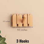 Modern Folding Wooden Wall Hook Rack (3–10 Hooks)