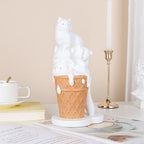 Ice Cream Melting Cat Sculpture – Sweet, Playful Decor