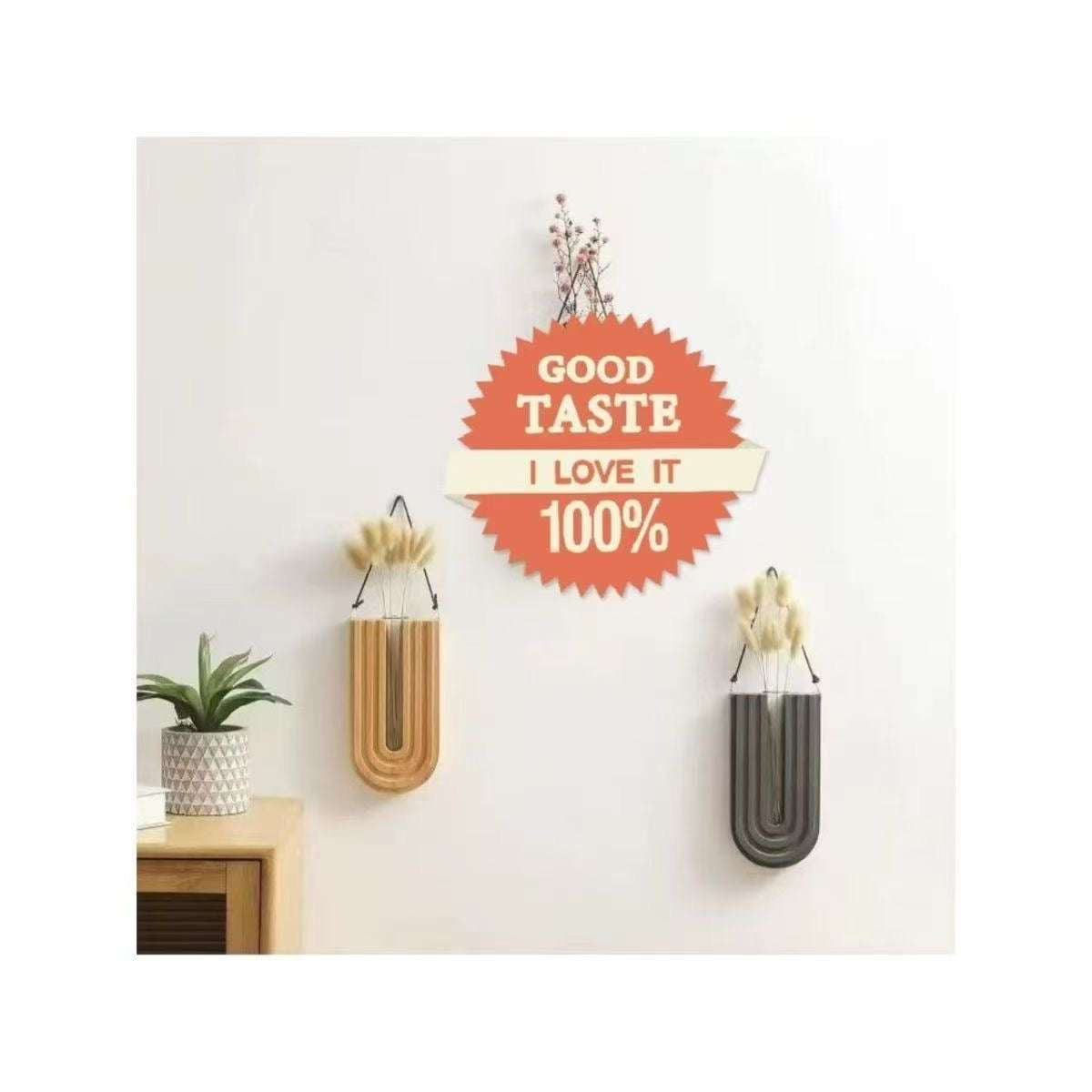 Wall-Mounted Wooden Vase Holder – Modern Minimalist Decor