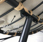 Oversized Outdoor Papasan Rocking Chair with Soft Cushion | Rattan Frame Lounge Chair for Patio & Living Room