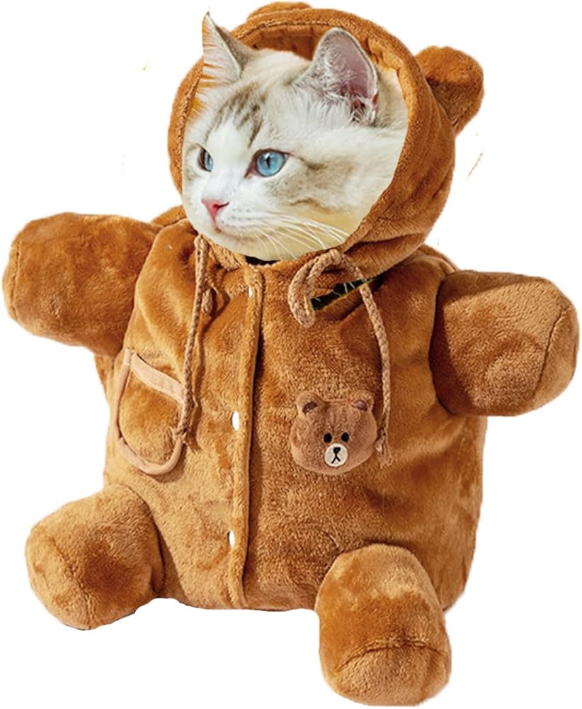 Pet Travel Bag Kit for Cat Dog Carrier Shoulder Bag (Teddy Bear Shape Crossbody Bag, Small)