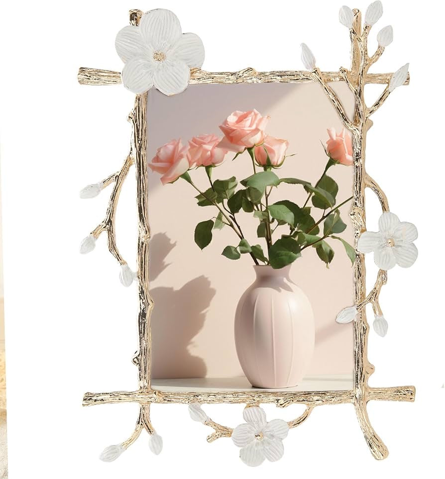 Floral Metal Picture Frame – Elegant 4x6 & 5x7 Sizes
