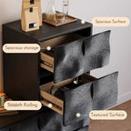 Modern Textured Wood Storage Cabinet