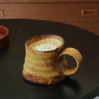 Rustic Handmade Ceramic Mug – Artisan Coffee Cup with Unique Handle Design