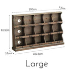Vintage Wooden Wall Cubby Shelf Organizer – Rustic Display & Storage