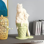 Ice Cream Melting Cat Sculpture – Sweet, Playful Decor