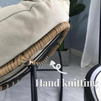 Outdoor Papasan Rattan Rocking Chair with Soft Cushion