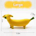 Banana Dog Resin Statue – Whimsical Dachshund Fruit Sculpture for Home, Garden, or Office Decor