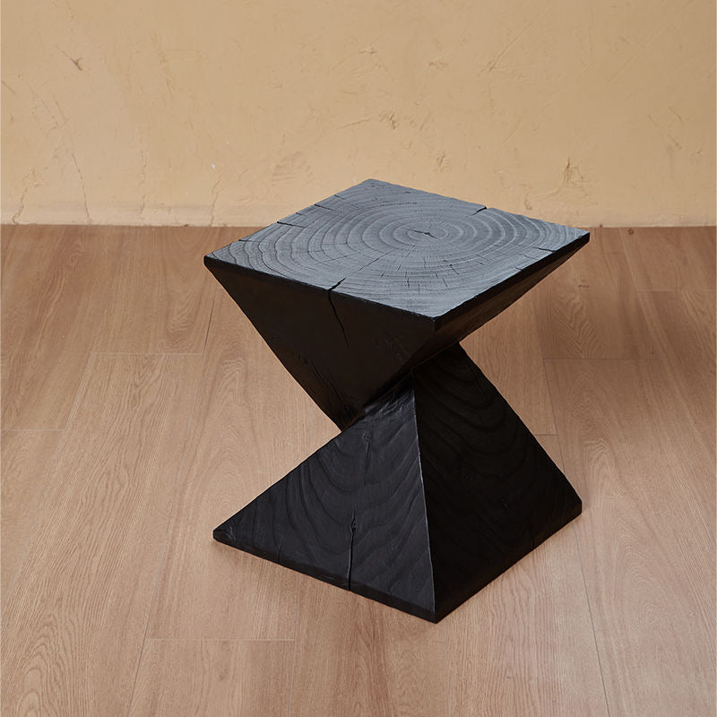Sculptural Charred Wood Coffee Tables & Stools – Sustainable Café Decor