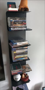 Modern Floating Metal Bookshelf - 5, 6, 8, and 9 Tier Vertical Storage | Space-Saving Metal Bookcase for Home & Office