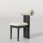 Modern Curved Back Plush Upholstery with Wood Base Chair