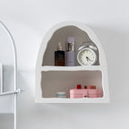Dome Floating White Wall Mounted Shelves Textured Finished