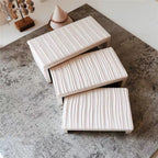 Elegant Multi-Tier Jewelry Display Riser – Textured White Velvet Podium Set for Rings, Earrings & Accessories