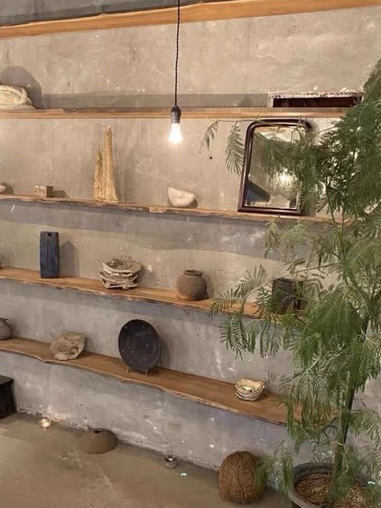 Live Edge Floating Wood Shelf – Rustic Natural Solid Wood Wall Shelf