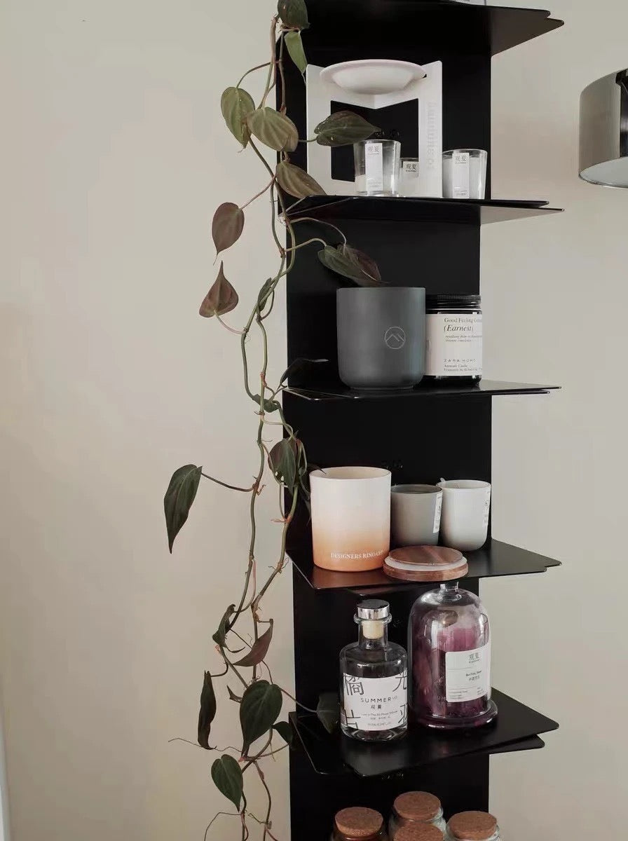 Modern Floating Metal Bookshelf - 5, 6, 8, and 9 Tier Vertical Storage | Space-Saving Metal Bookcase for Home & Office