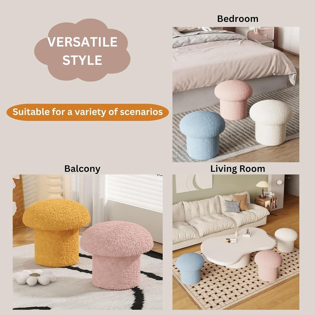 Mushroom Ottoman Stool – Cozy Minimalist Footrest