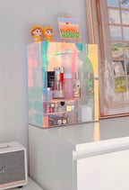 Iridescent Tabletop Shelf for Makeup Acrylic Organizer Vanity Storage