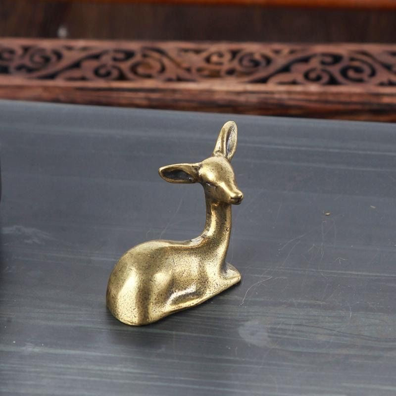 Mini Brass Deer Figurine – Symbol of Grace & Longevity