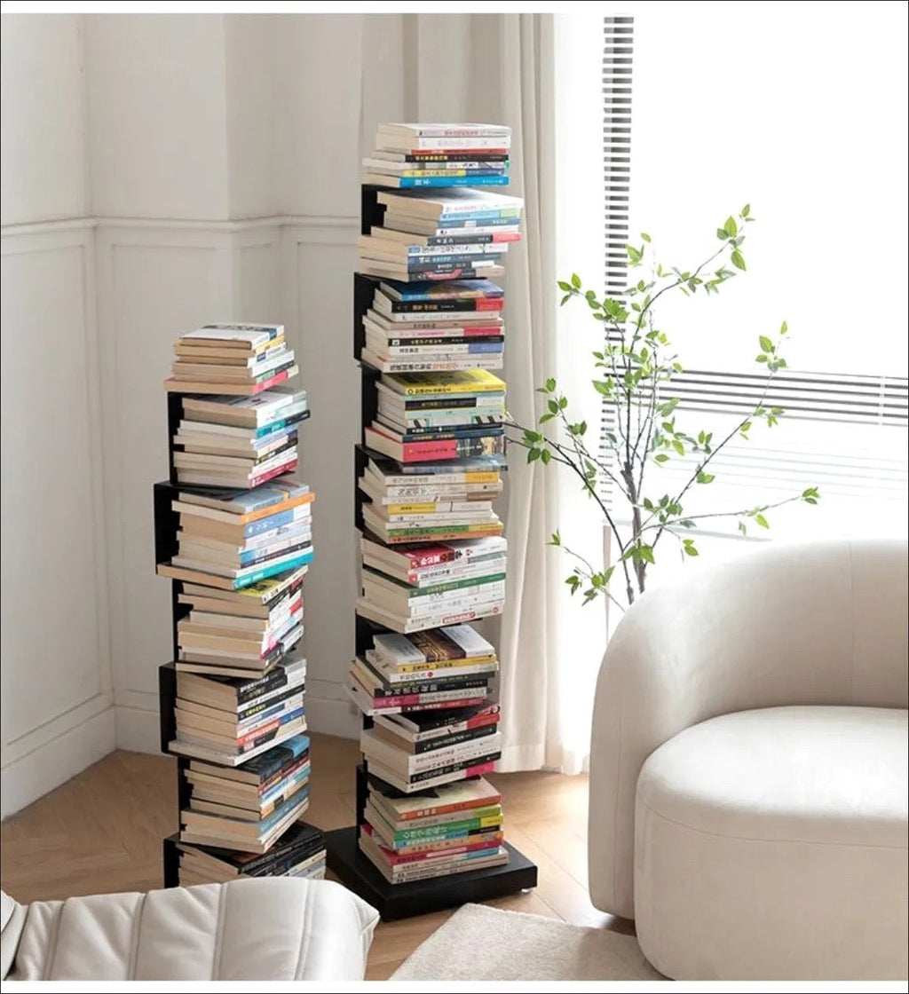 Floating Bookshelf - Vertical Storage | Space-Saving Metal Bookcase for Home & Office