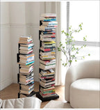 Modern Floating Metal Bookshelf - 5, 6, 8, and 9 Tier Vertical Storage | Space-Saving Metal Bookcase for Home & Office