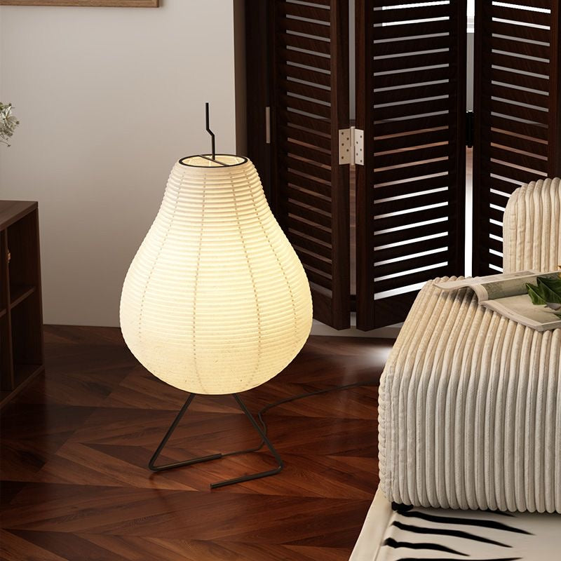 Modern Japanese Paper Floor Lamp – Soft Glow Ambient Lighting