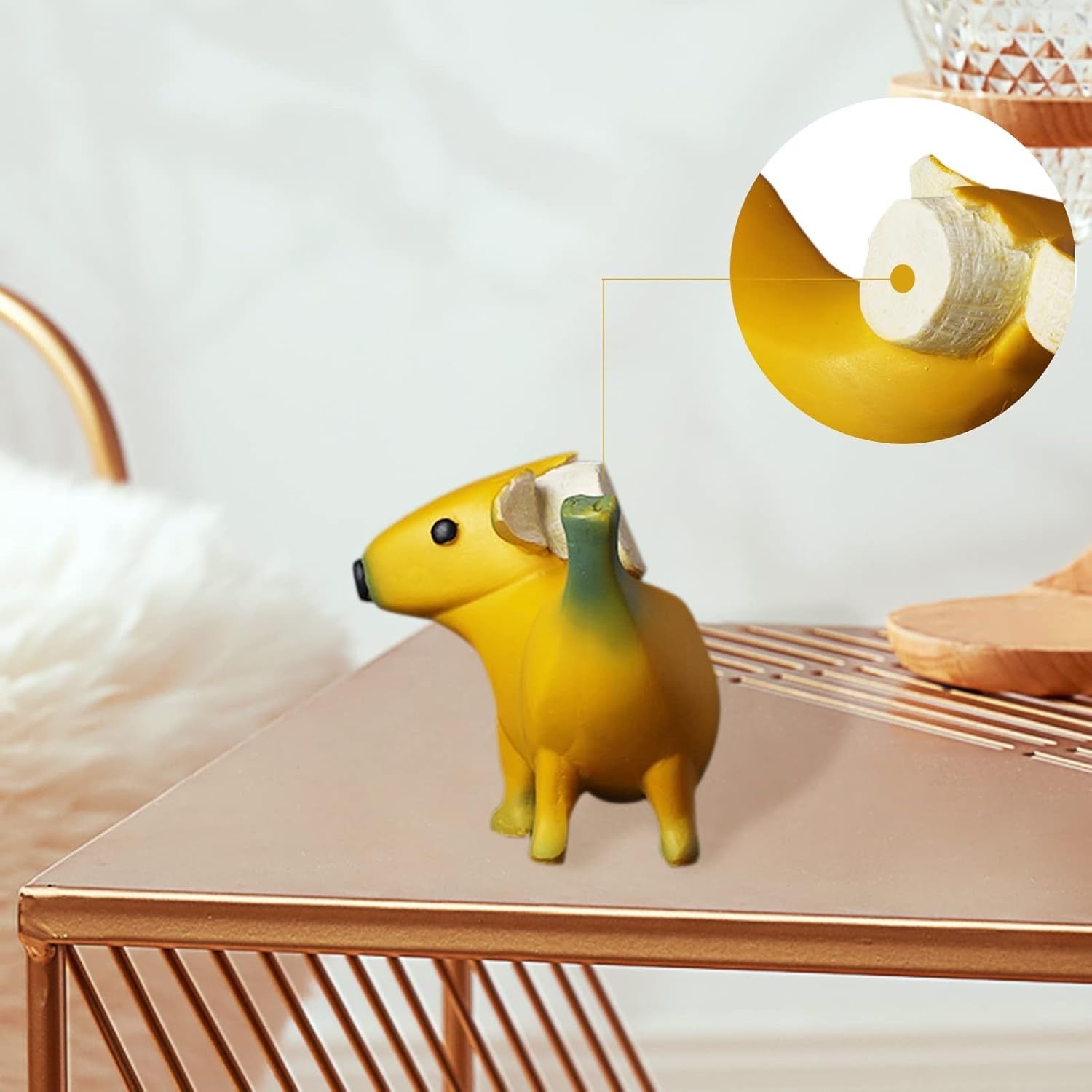 Banana Dog Resin Statue – Whimsical Dachshund Fruit Sculpture for Home, Garden, or Office Decor