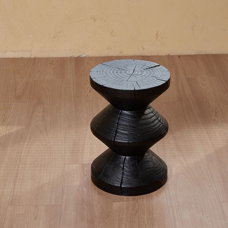 Sculptural Charred Wood Coffee Tables & Stools – Sustainable Café Decor
