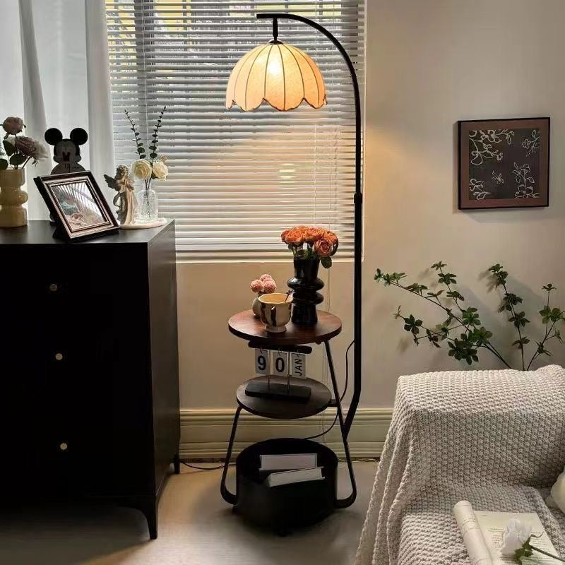 Modern Multi-Functional Floor Lamp with Shelves