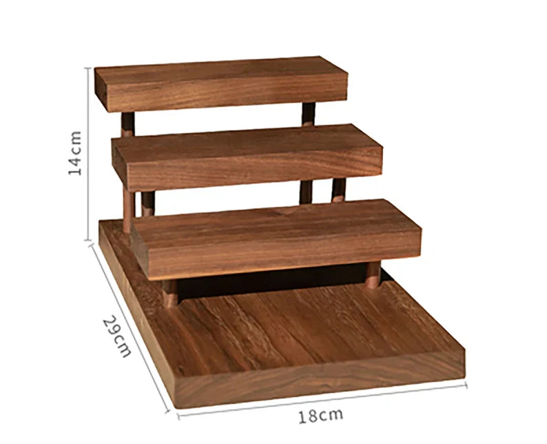 Multi-Tier Wooden Jewelry Display Stand with Modern Minimalist Design